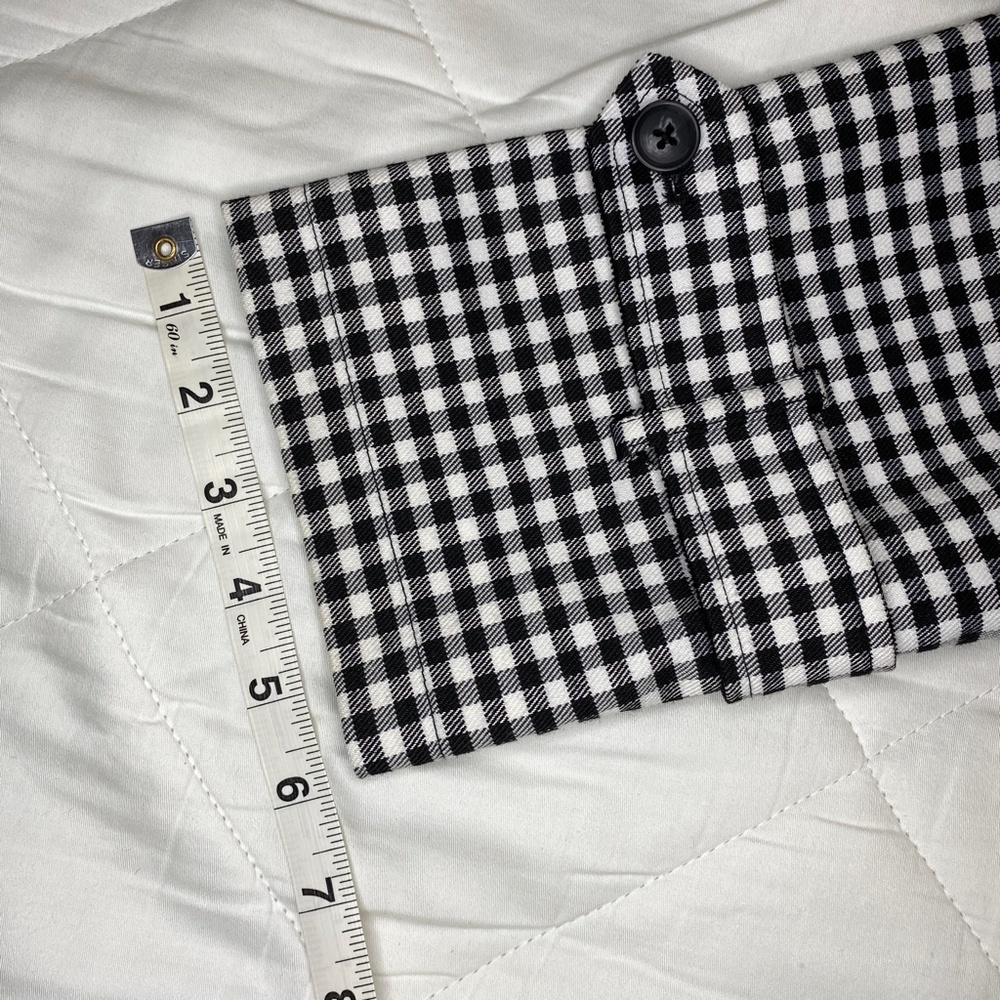 NVLT Black White Gingham Check Utility Rain Trench Coat Size M - Picture 9 of 14